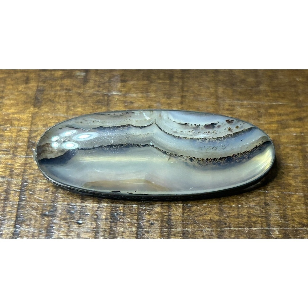 Edwardian Moss? Lace? Agate‎ Pin Brooch Oval Unmarked